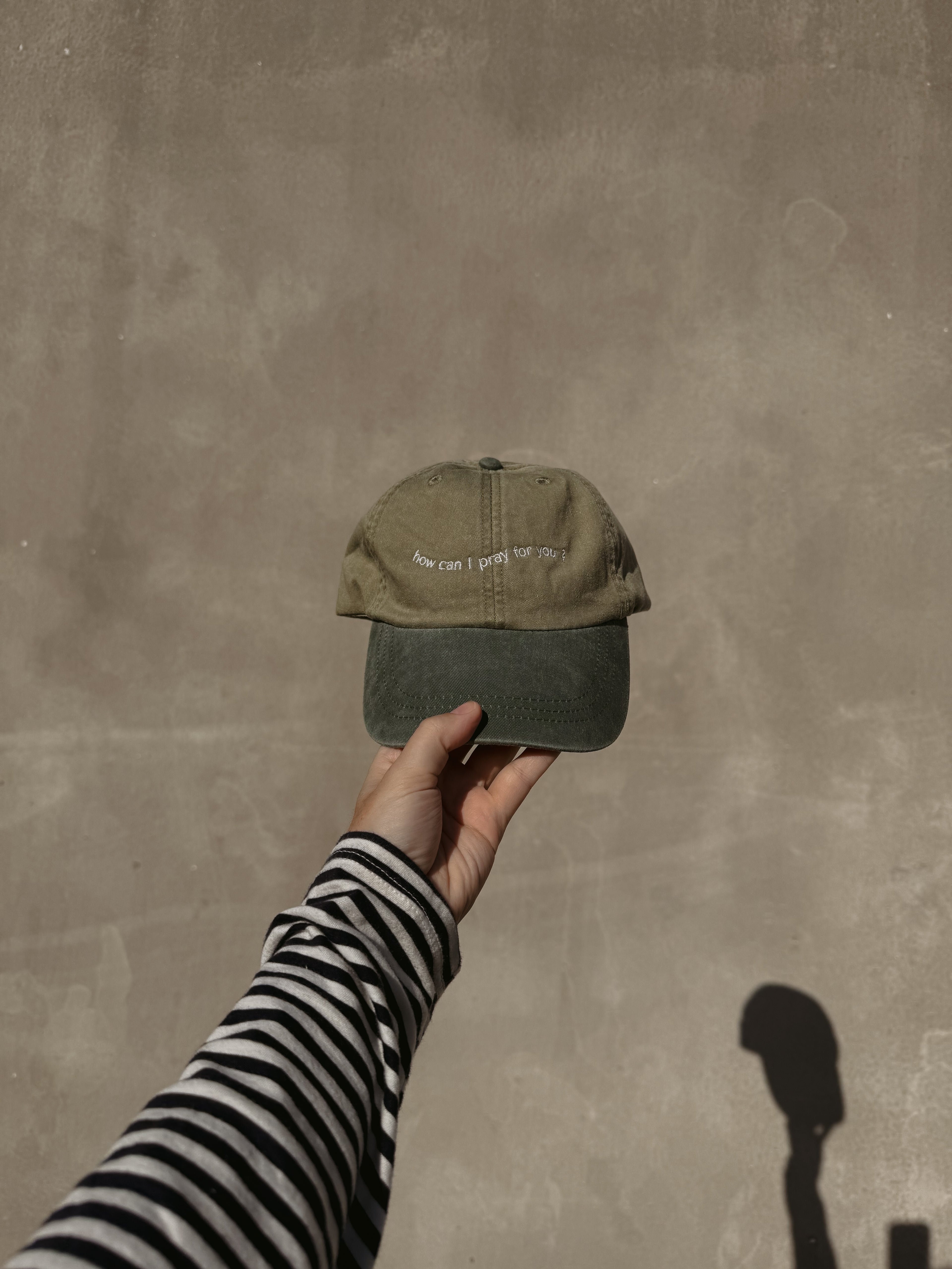 Embroidered "HCIPFY?" Dad Hat-Khaki + Spruce